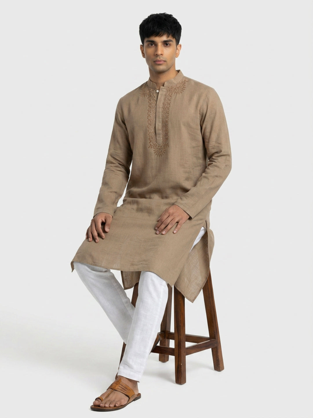 Ethnix By Raymond Khaki Kurta