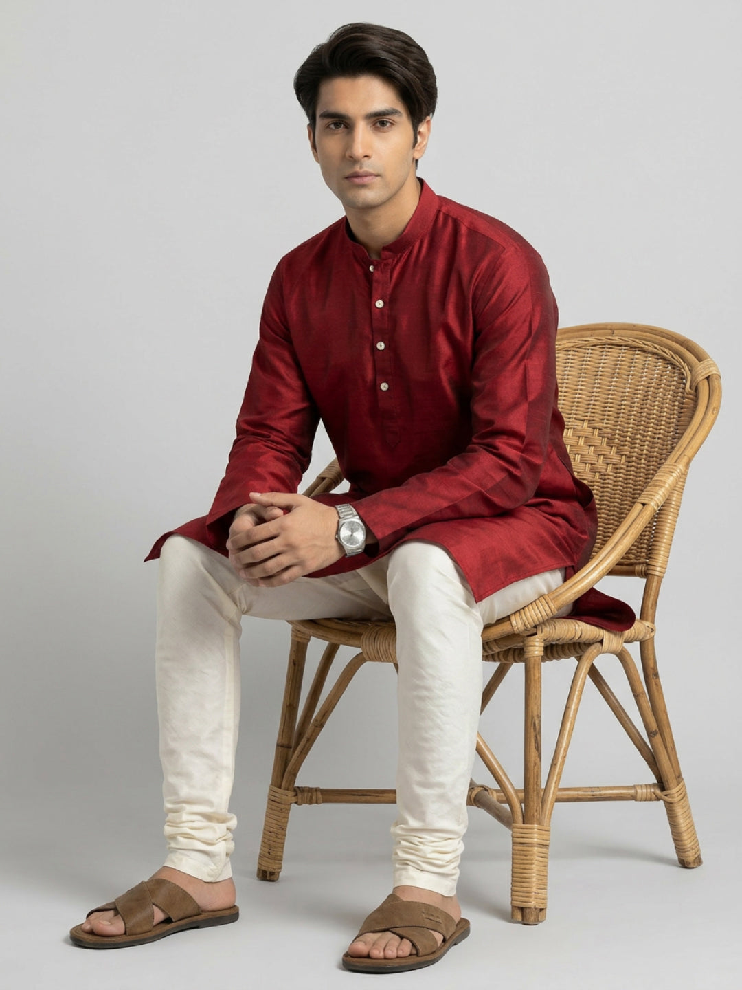 Ethnix By Raymond Red Kurta