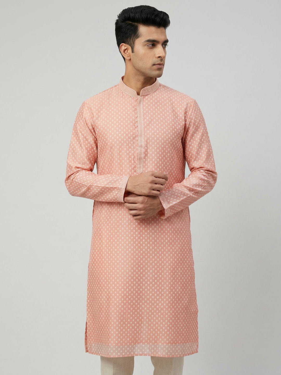 Sanman Ethnix By Raymond Orange Kurta