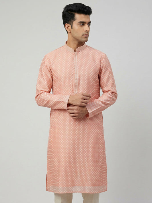 Sanman Ethnix By Raymond Orange Kurta