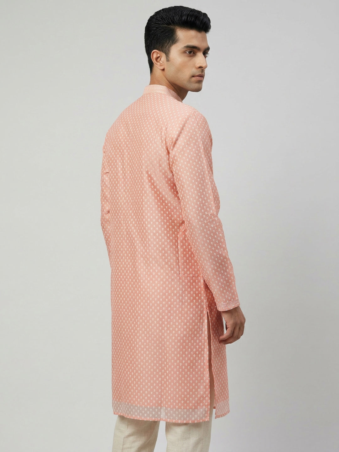 Sanman Ethnix By Raymond Orange Kurta