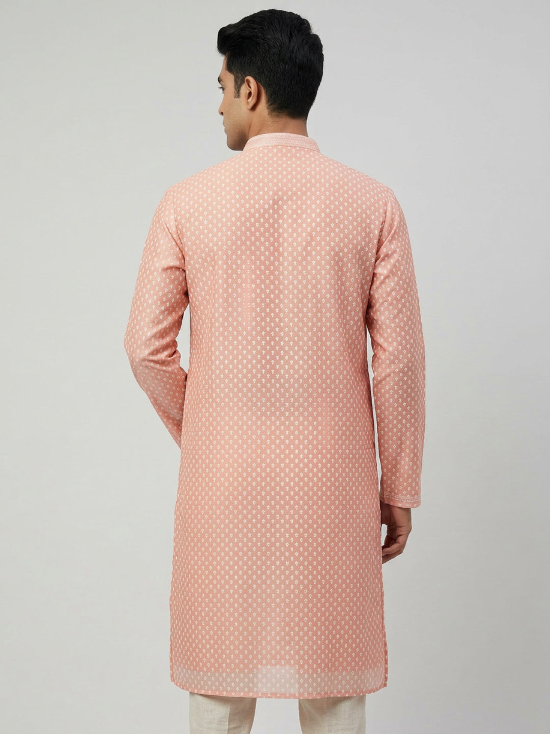 Sanman Ethnix By Raymond Orange Kurta