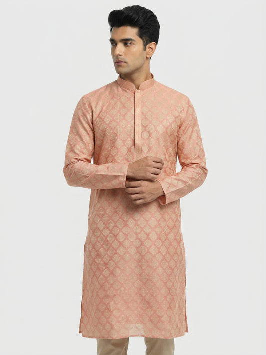 Sanman Ethnix By Raymond Orange Kurta
