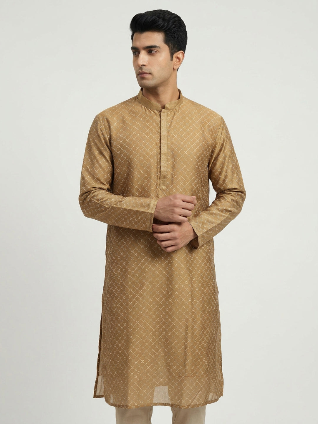 Sanman Ethnix By Raymond Orange Kurta