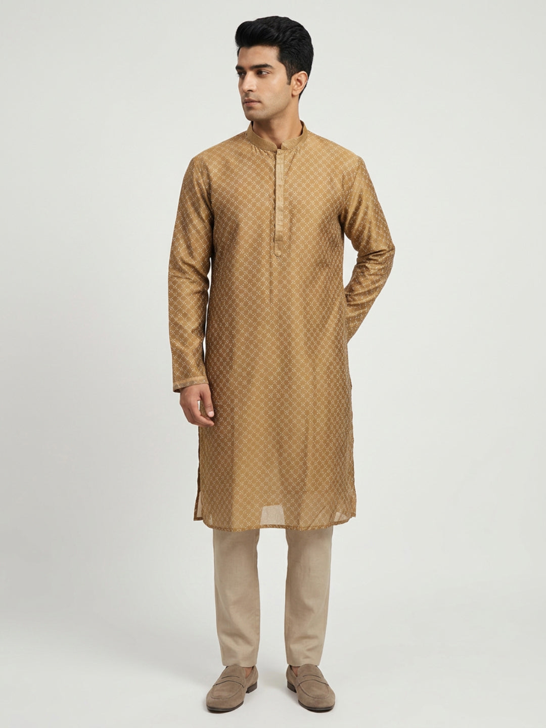 Sanman Ethnix By Raymond Orange Kurta