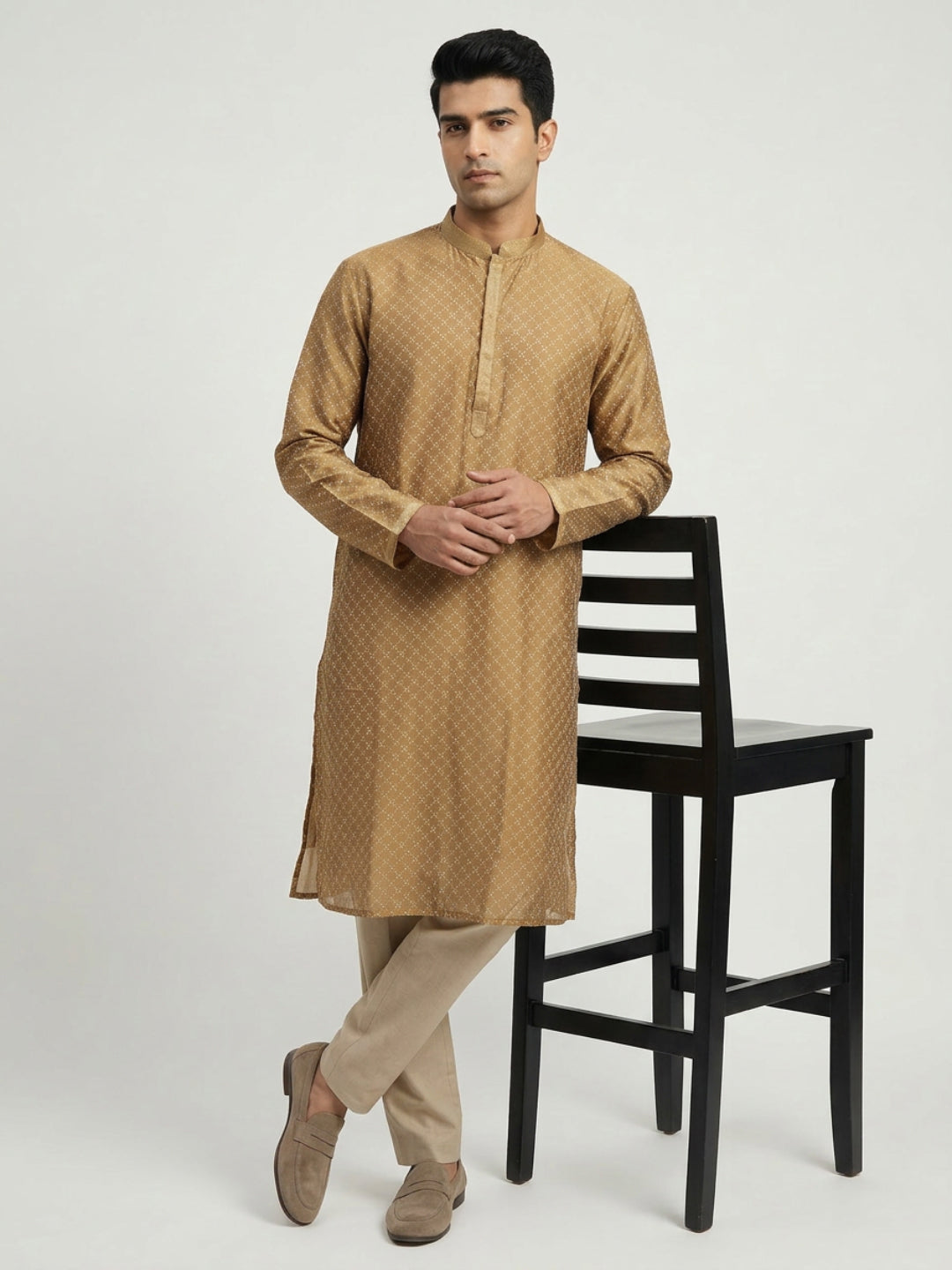 Sanman Ethnix By Raymond Orange Kurta