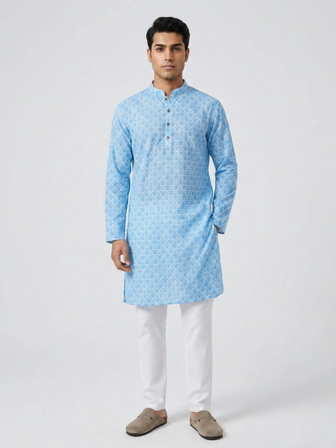 Sanman Ethnix By Raymond Orange Kurta