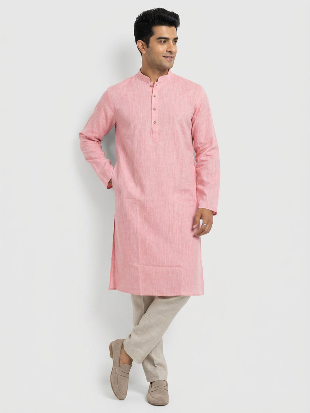 Sanman Ethnix By Raymond Orange Kurta