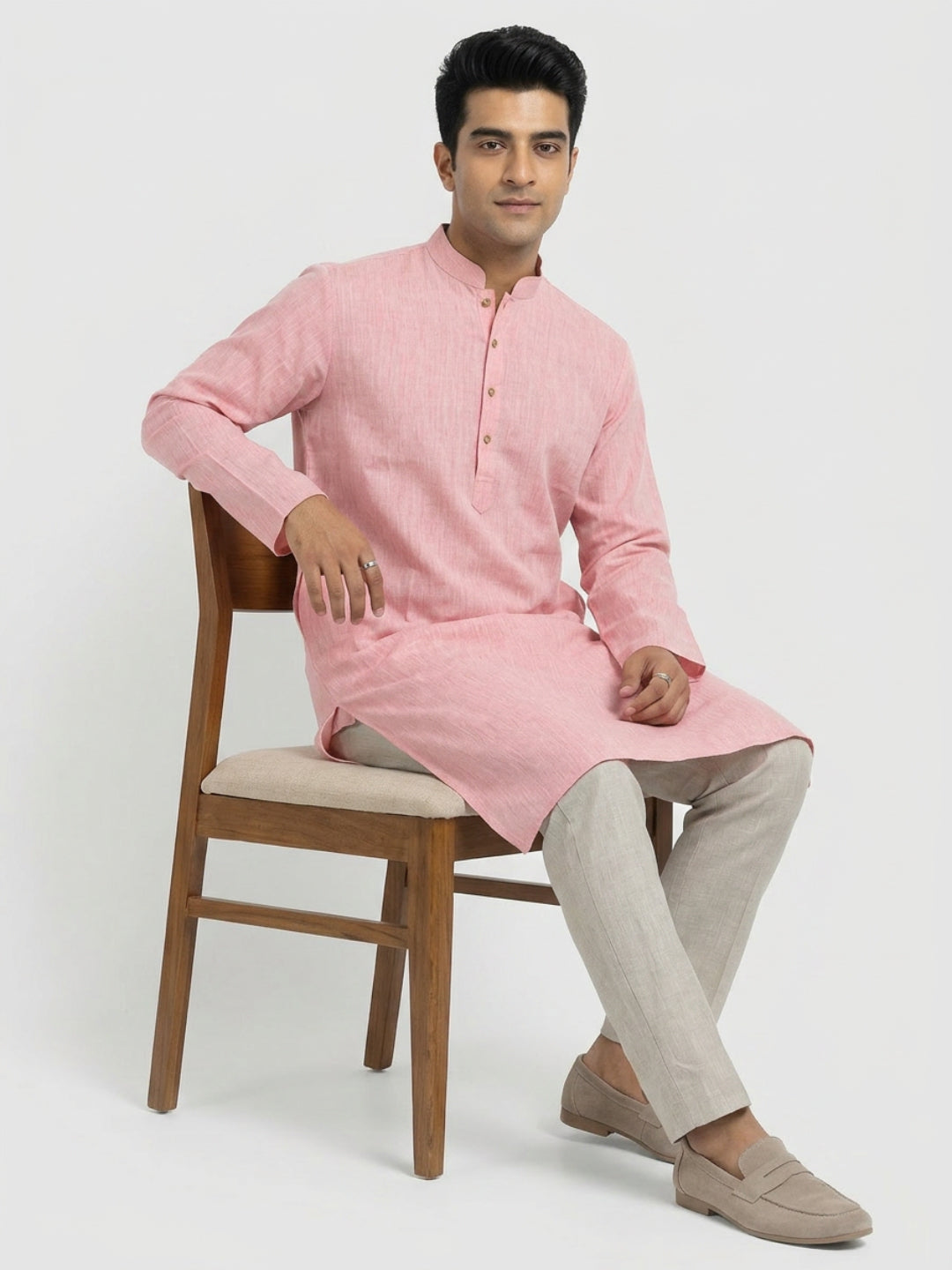 Sanman Ethnix By Raymond Orange Kurta