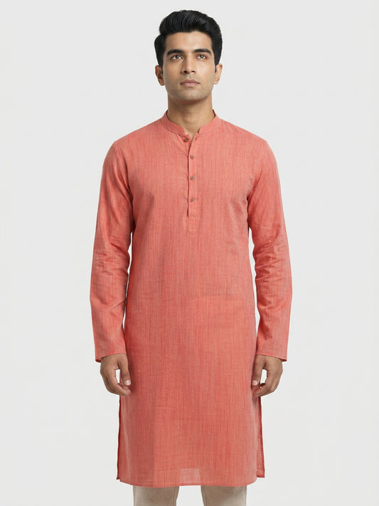 Sanman Ethnix By Raymond Orange Kurta