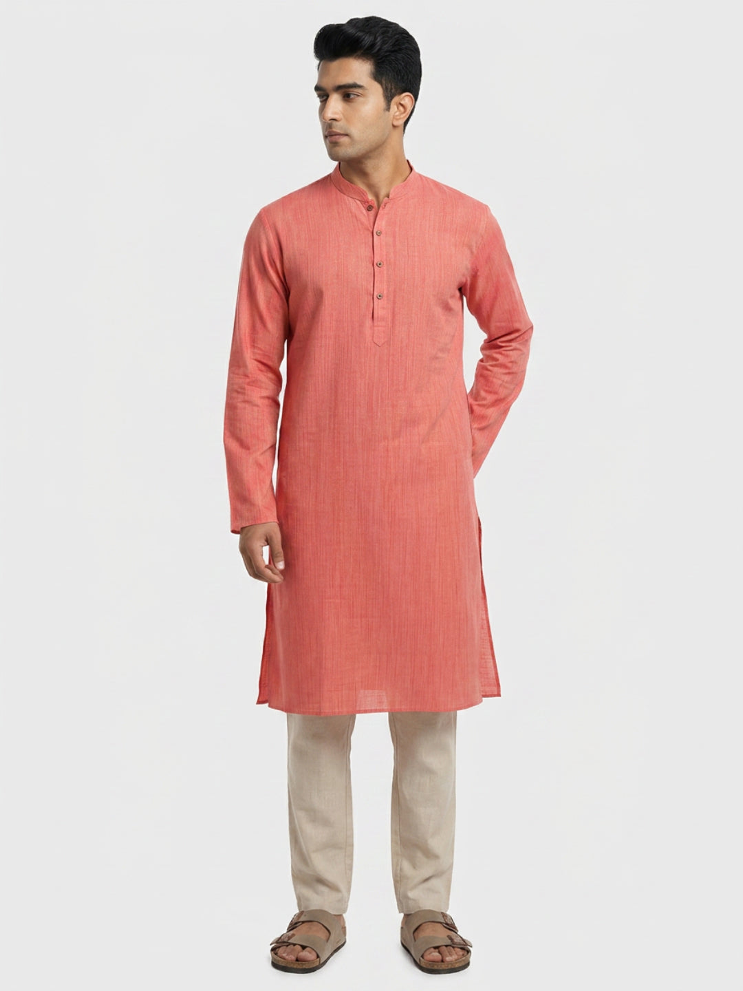 Sanman Ethnix By Raymond Orange Kurta