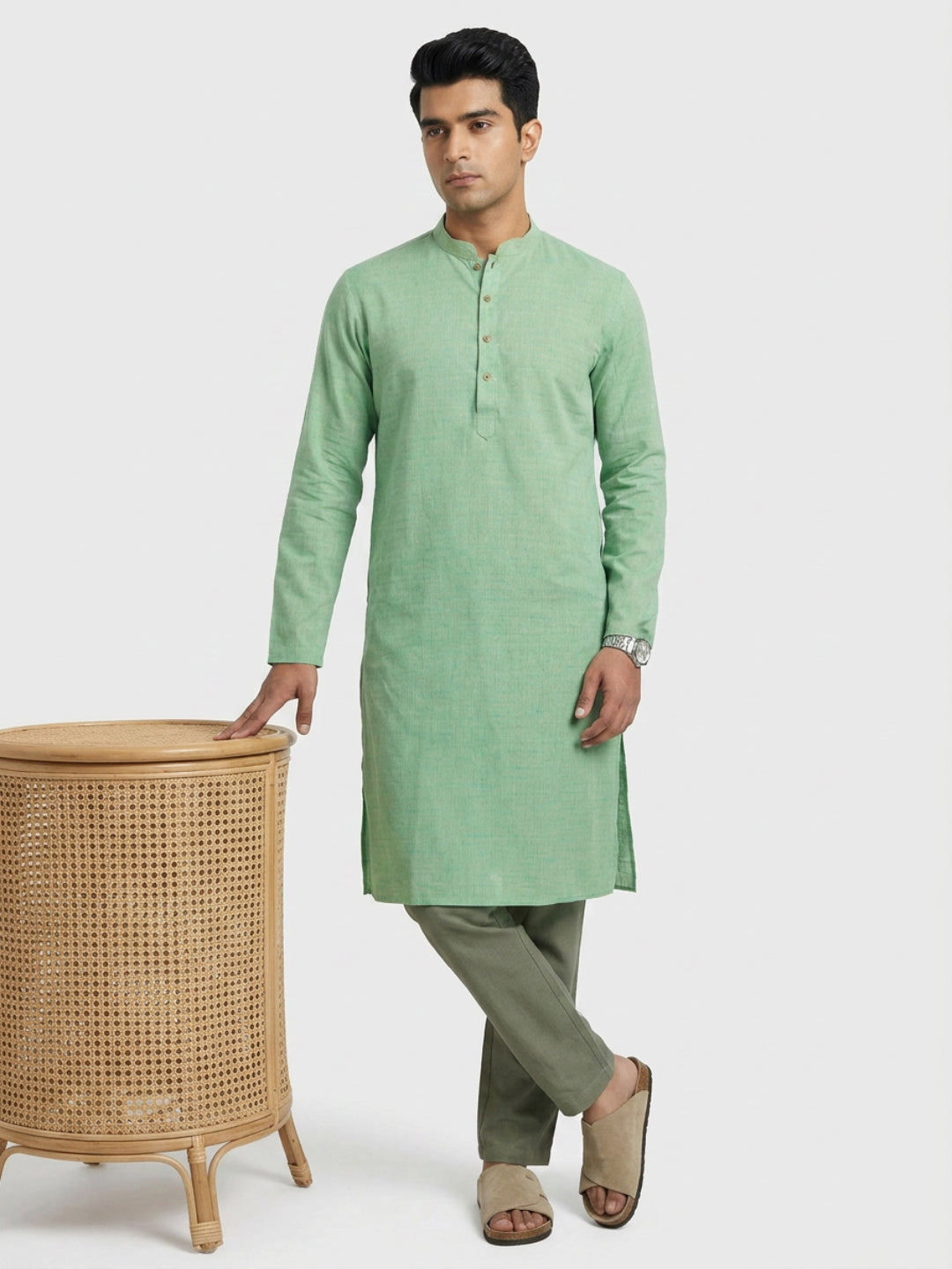 Sanman Ethnix By Raymond Orange Kurta