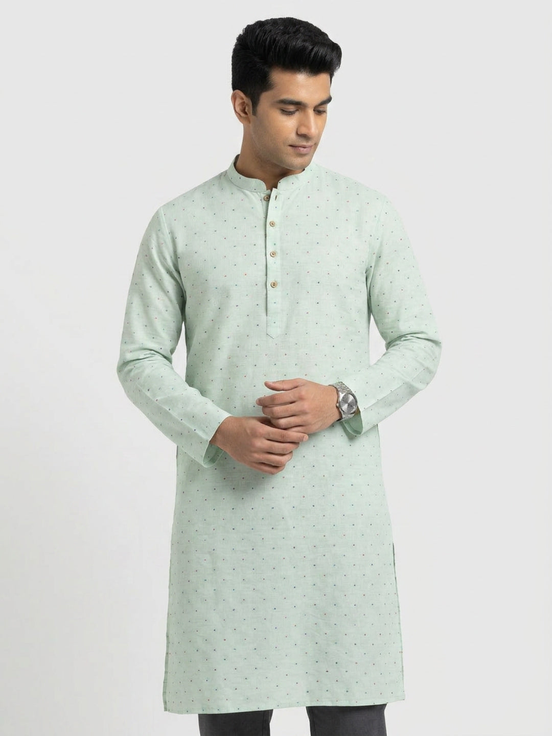 Sanman Ethnix By Raymond Orange Kurta