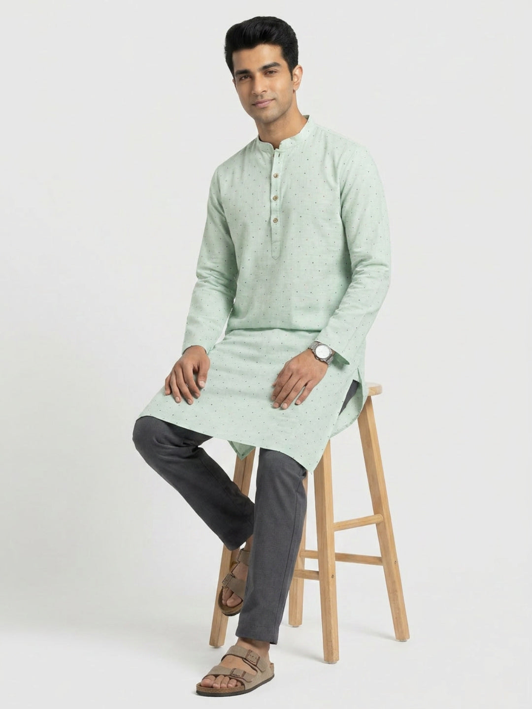 Sanman Ethnix By Raymond Orange Kurta