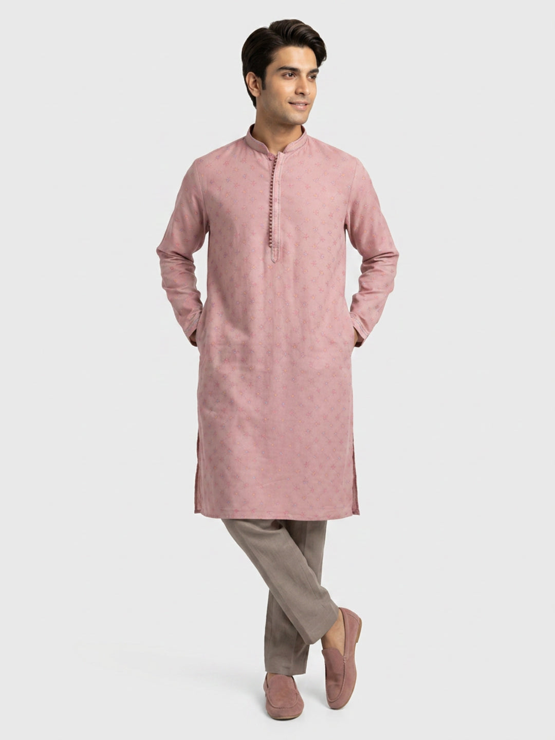 Sanman Ethnix By Raymond Orange Kurta