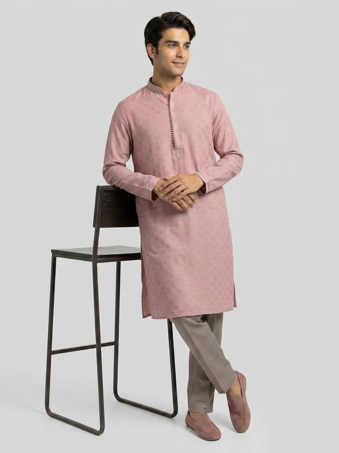 Sanman Ethnix By Raymond Orange Kurta