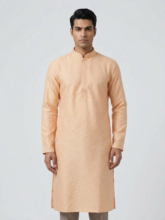 Sanman Ethnix By Raymond Orange Kurta