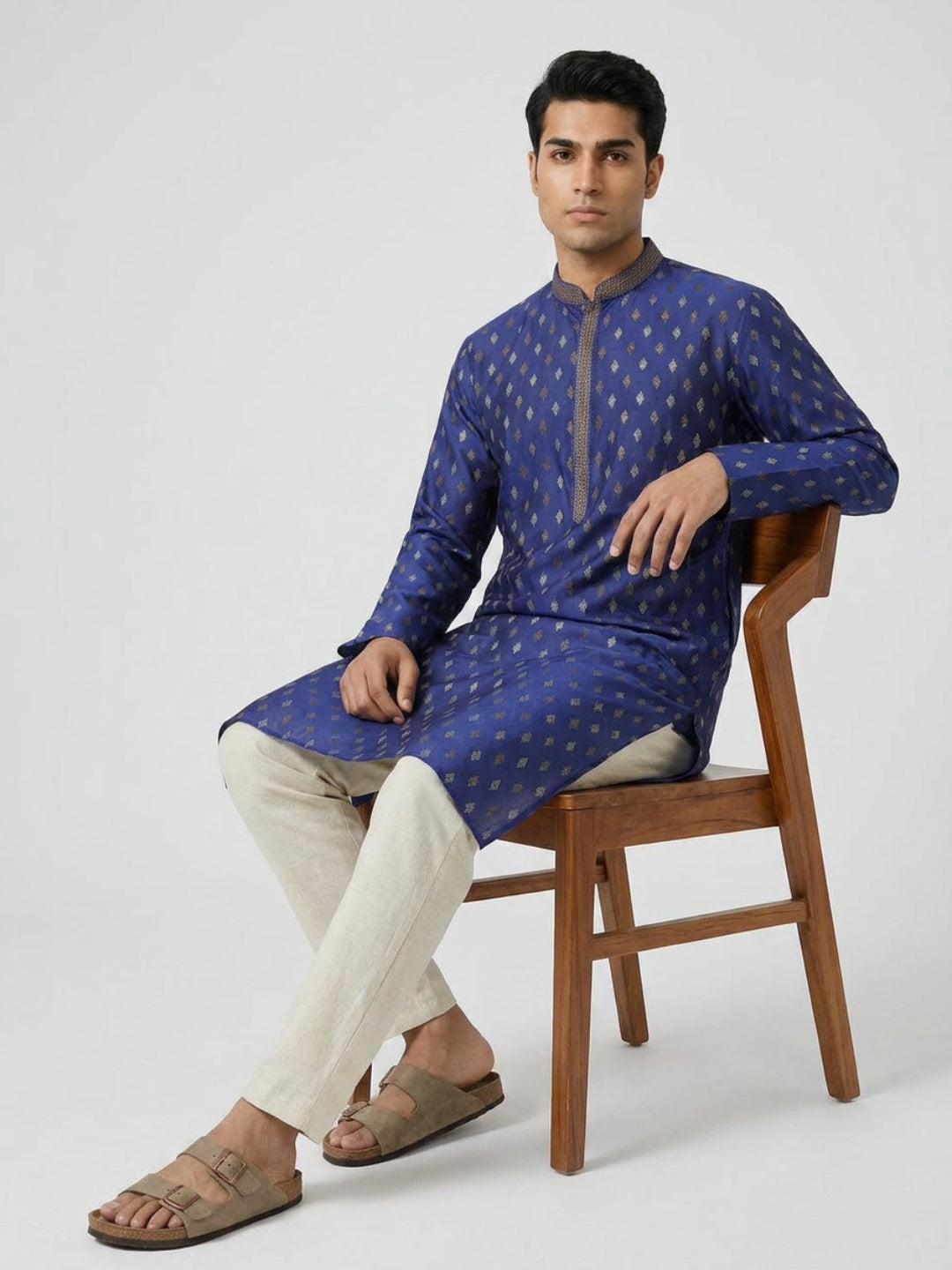 Sanman Ethnix By Raymond Orange Kurta