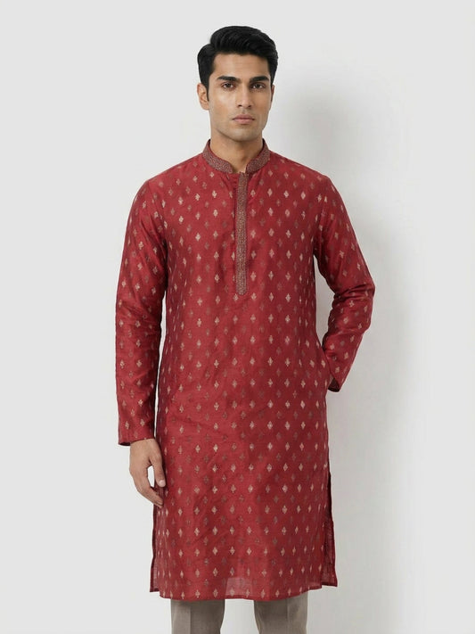Sanman Ethnix By Raymond Orange Kurta