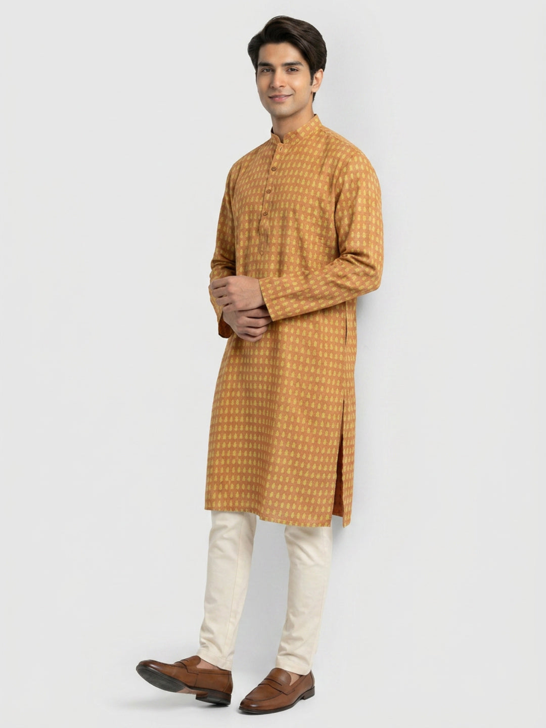 Ethnix By Raymond Yellow Kurta