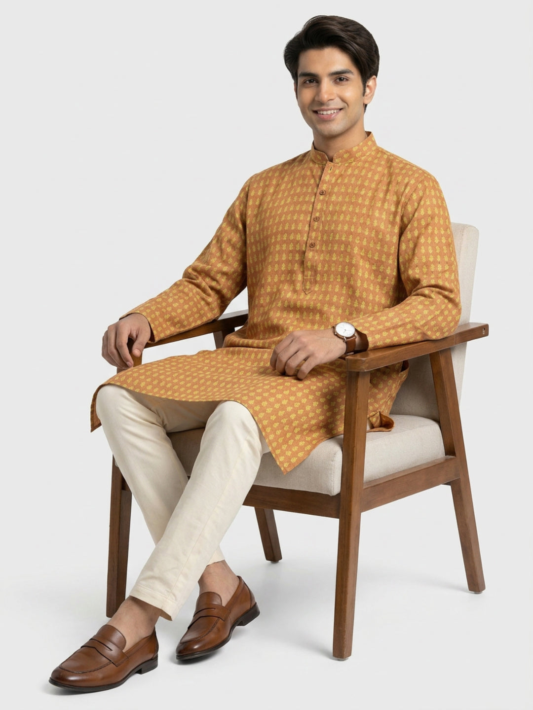 Ethnix By Raymond Yellow Kurta
