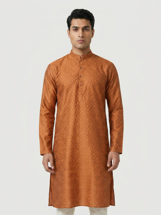 Ethnix By Raymond Orange Kurta