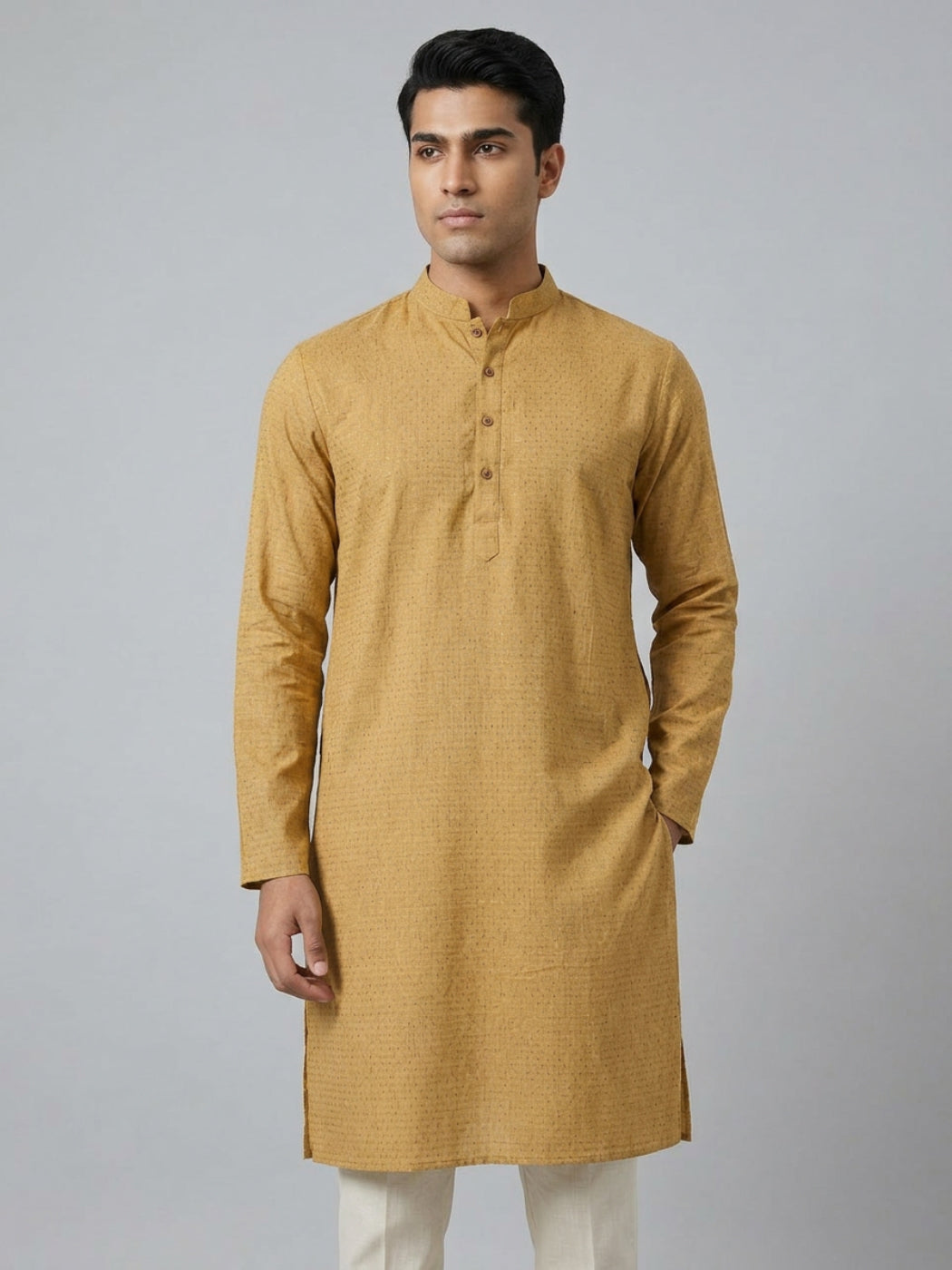 Ethnix By Raymond Yellow Kurta