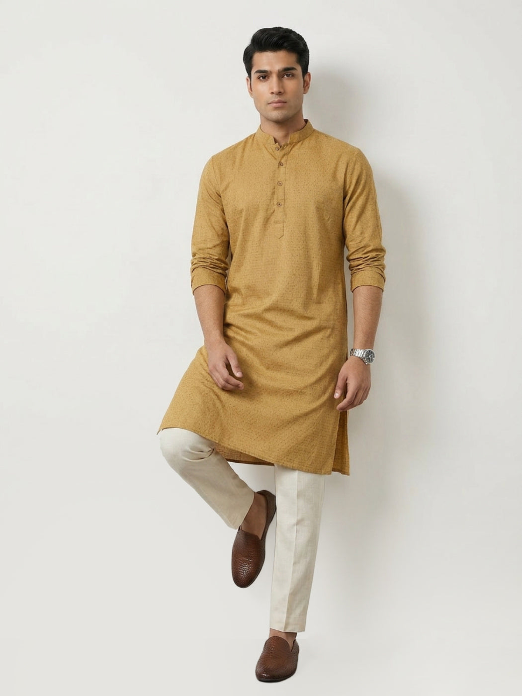Ethnix By Raymond Yellow Kurta