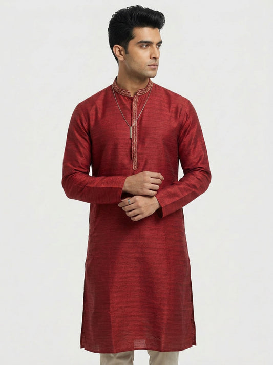 Sanman Ethnix By Raymond Orange Kurta