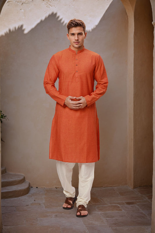 Ethnix by Raymond Orange Kurta