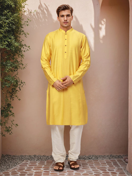 Ethnix by Raymond Yellow Kurta