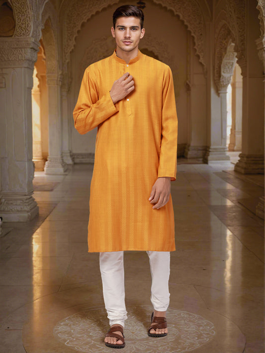 Ethnix by Raymond Yellow Kurta
