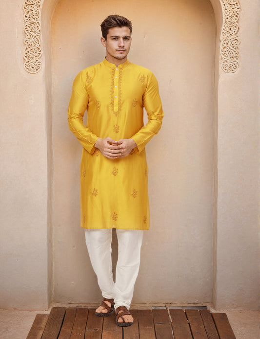 Ethnix by Raymond Yellow Kurta