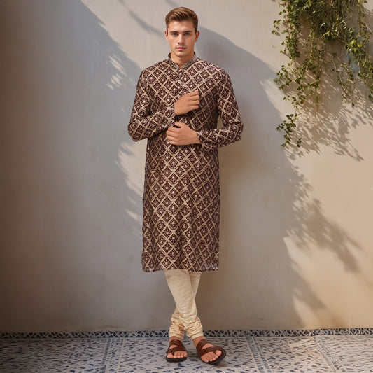 Ethnix Brown Kurta Chudidar