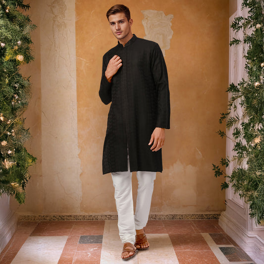 Ethnix Black Kurta Chudidar