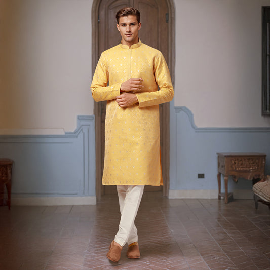 Ethnix Yellow Kurta Chudidar
