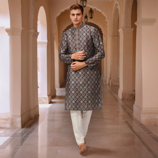 Ethnix Grey Kurta Chudidar