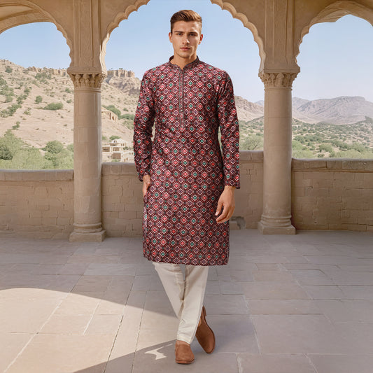 Ethnix Red Kurta Chudidar