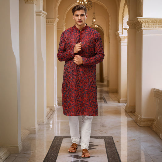 Ethnix Red Kurta Chudidar