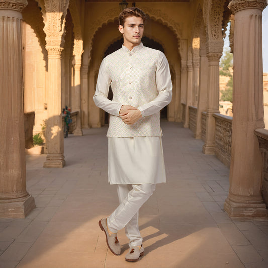 Ethnix White Kurta Chudidar