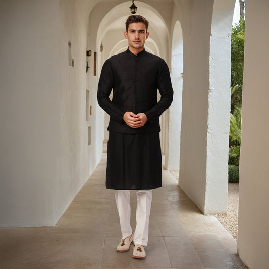 Ethnix Black Kurta Chudidar