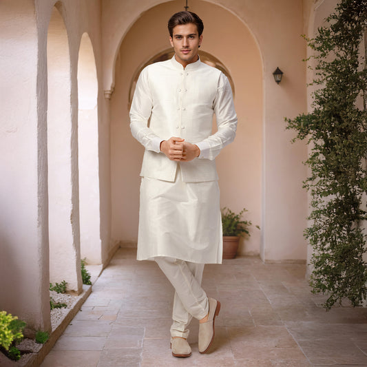 Ethnix White Kurta Chudidar