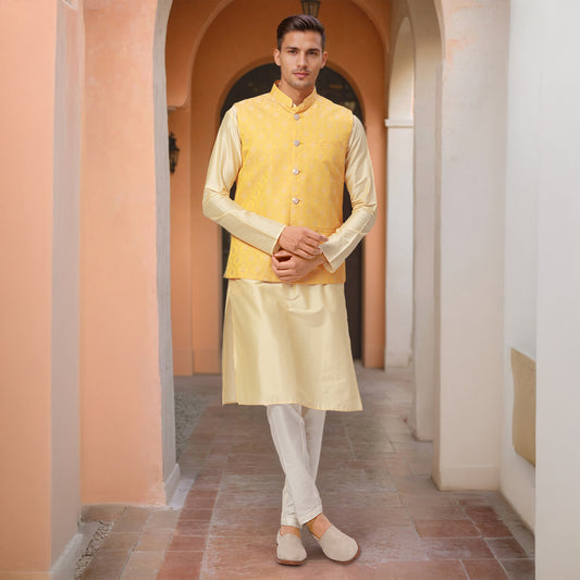 Ethnix Yellow Kurta Chudidar