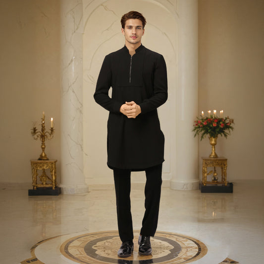Ethnix Black Kurta Chudidar