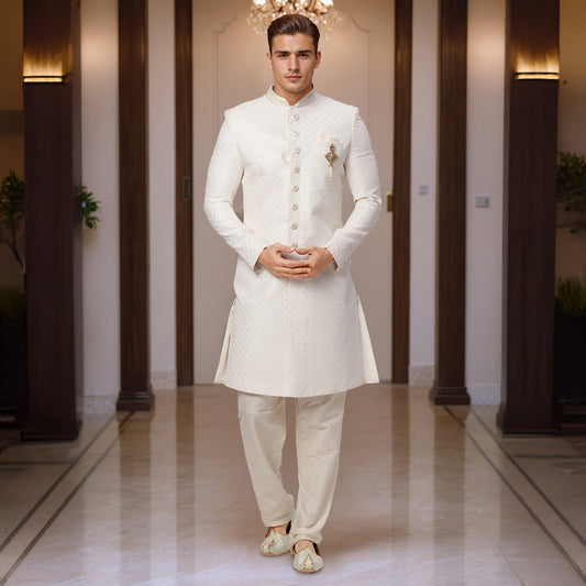 Ethnix White Sherwani