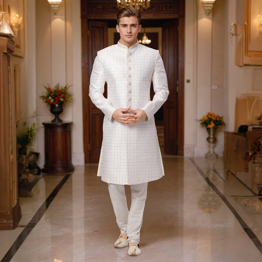 Ethnix White Sherwani