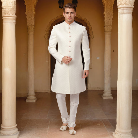Ethnix White Sherwani