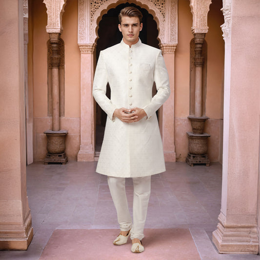 Ethnix White Sherwani