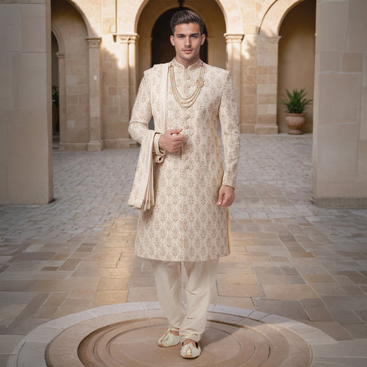 Ethnix White Sherwani