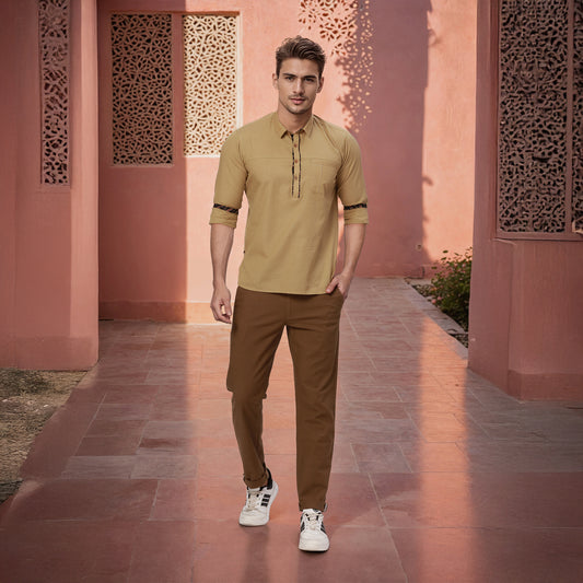 Ethnix Khaki Trouser